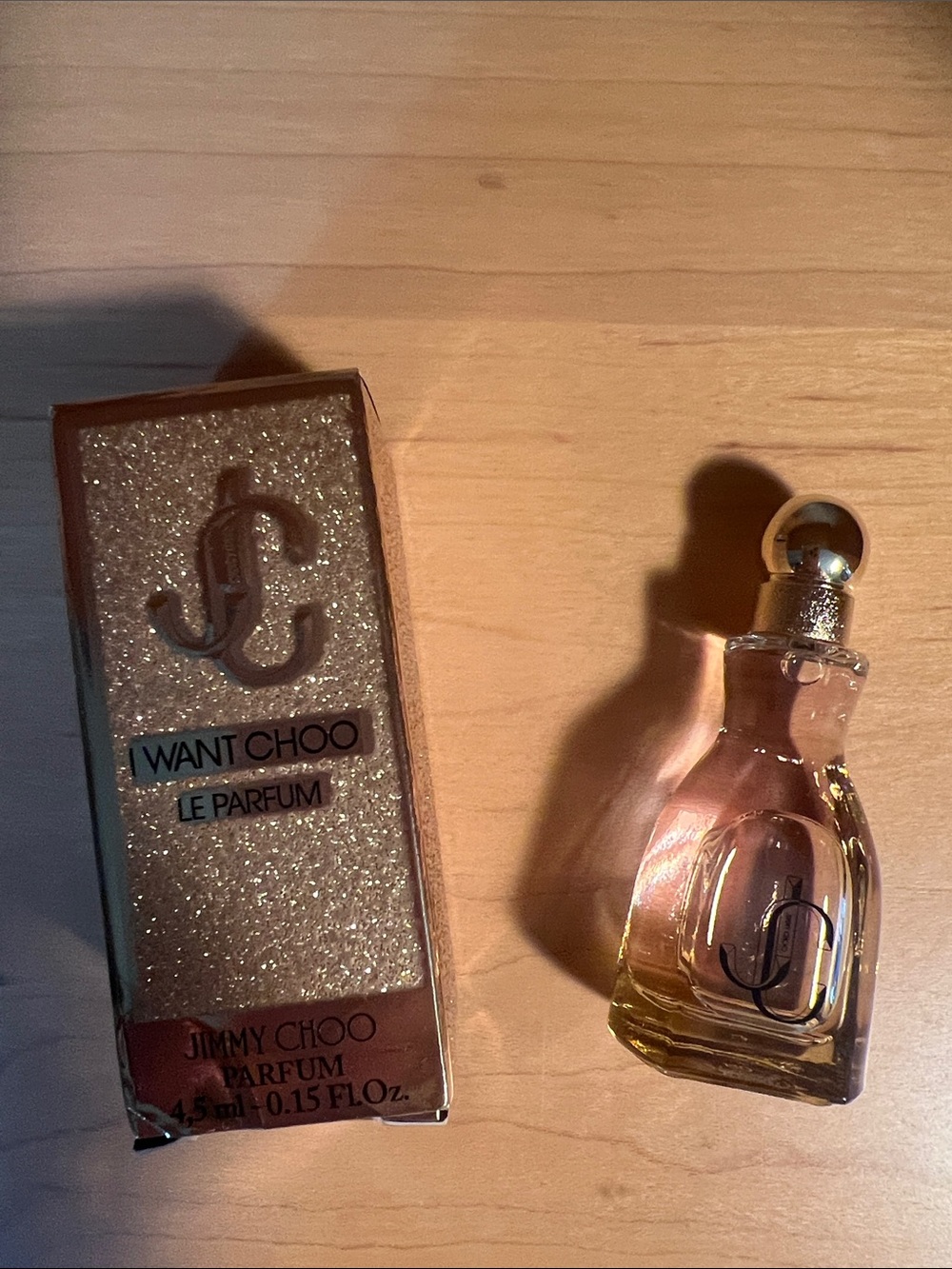 Jimmy Choo Want Choo mini gold glitter box